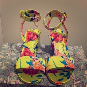 Aldo Neon Floral Heels